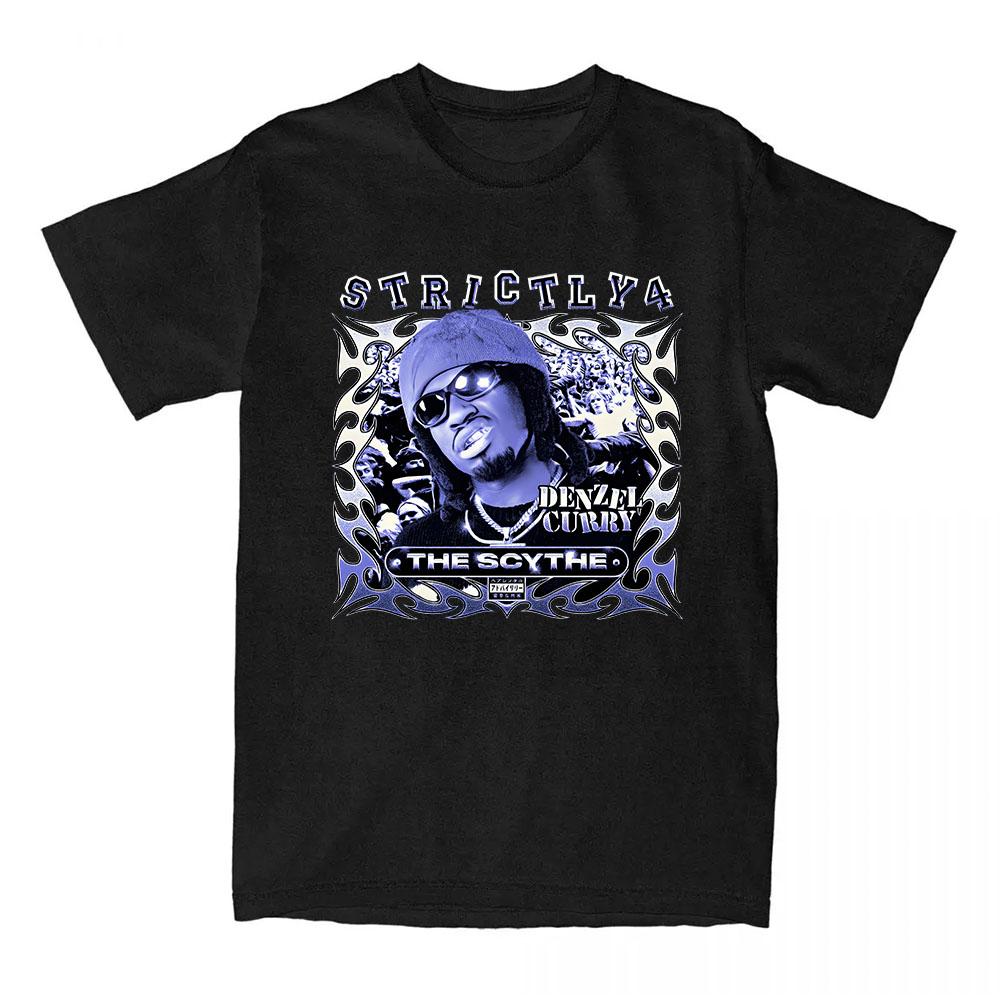 Denzel Curry Strictly 4 The Scythe T-shirt Summer Short Sleeve Cotton Female Tshirts Unisex Streetwear Rapper Design Print Tees