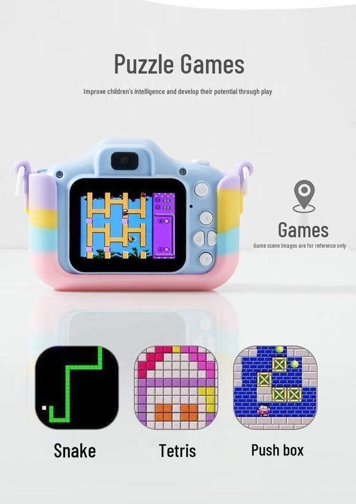 Rainbow Digital Camera for Kids: Girl's Photo-Taking Birthday Gift - X2-MCM