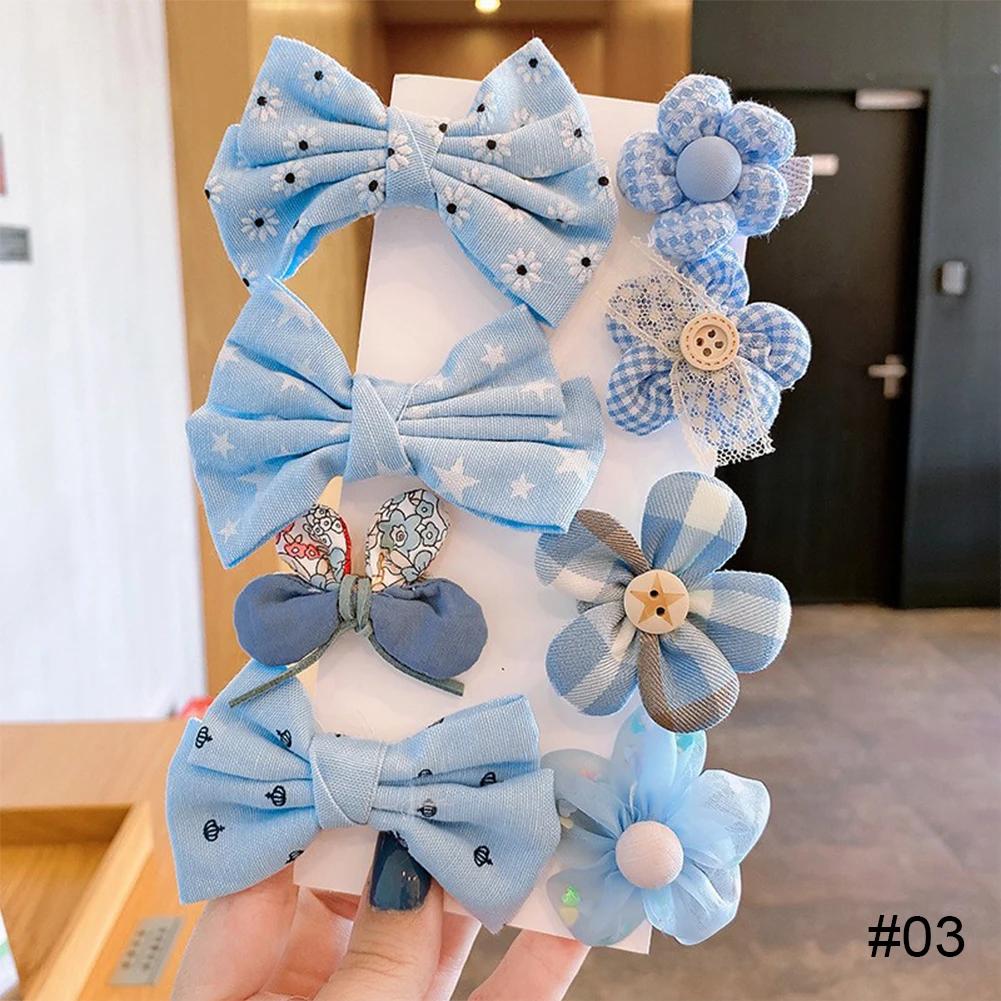 8Pcs/Set Sweet Big Bow Flower Elastic Hairbands Children Girls Hair Ties Fashion Headbands Hair Accessories Rubber Band For Kid