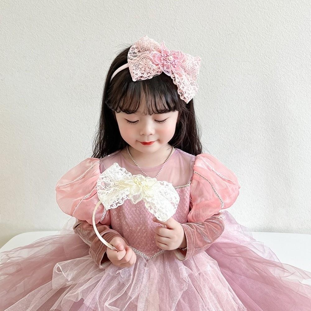 3D Princess Headband Versatile Hair Headband Cute Pearl Crown Girls Birthday Party Photo Props
