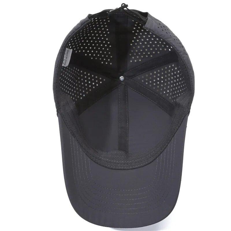 Solid Color Light Plate Men's Hat Summer Breathable Large Mesh Cap Fast Drying Sun Protection Shade Baseball Cap