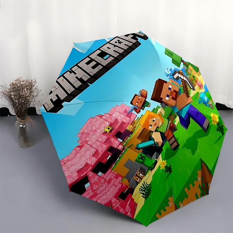 Minecraft CharactersThemed Automatic Opening and Closing Umbrella 8 Ribs, Suitable for Leisure and Going Out, Outdoor Accessory, Gothic St