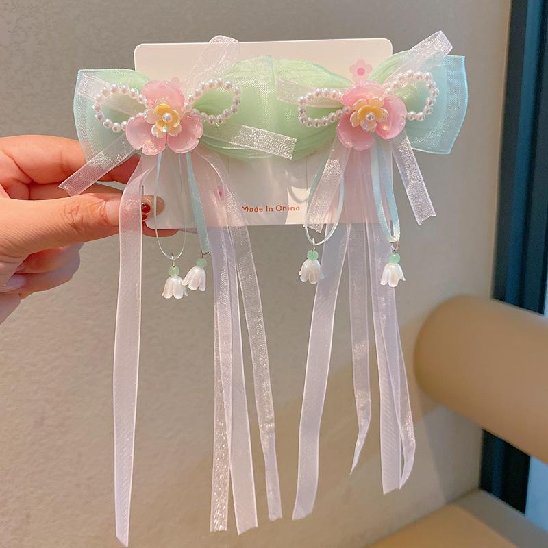 Chinese Style Hanfu Hairpin Set for Girls - Includes Hair Clips, Swaying Tassels, and Butterfly Accessories