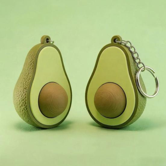 3D Tištěná Klíčenka s Avocado Clickerem Tlačítko na Dekompresi Klíčenka Fidget Hračka pro Pracovníky Doma i v Kanceláři Úzkost Úleva od Stresu Stolní Hračka