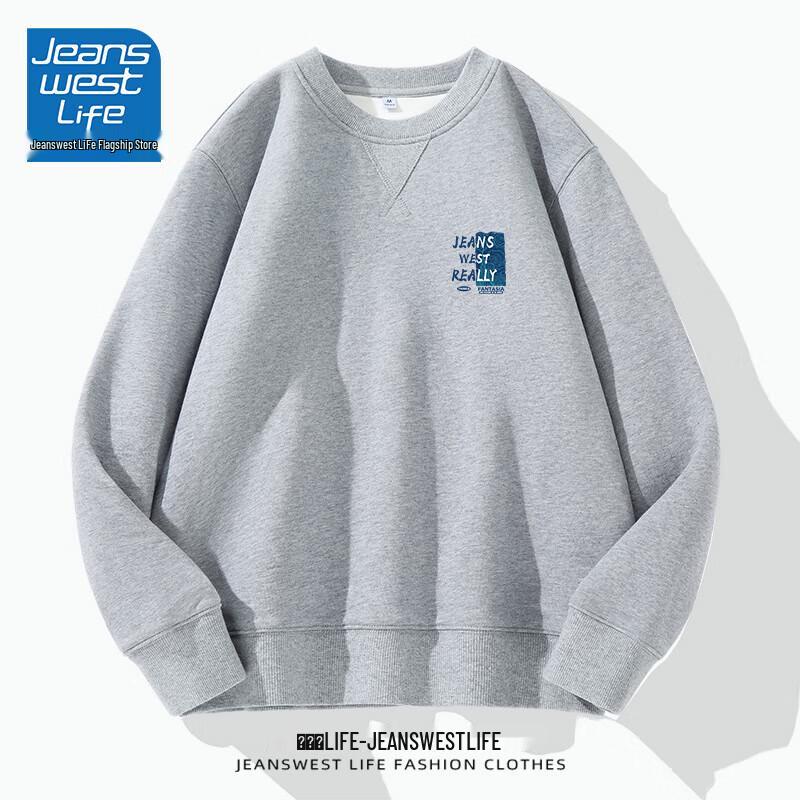 JEANSWEST LIFE Men's Heavyweight Crewneck Sweatshirt