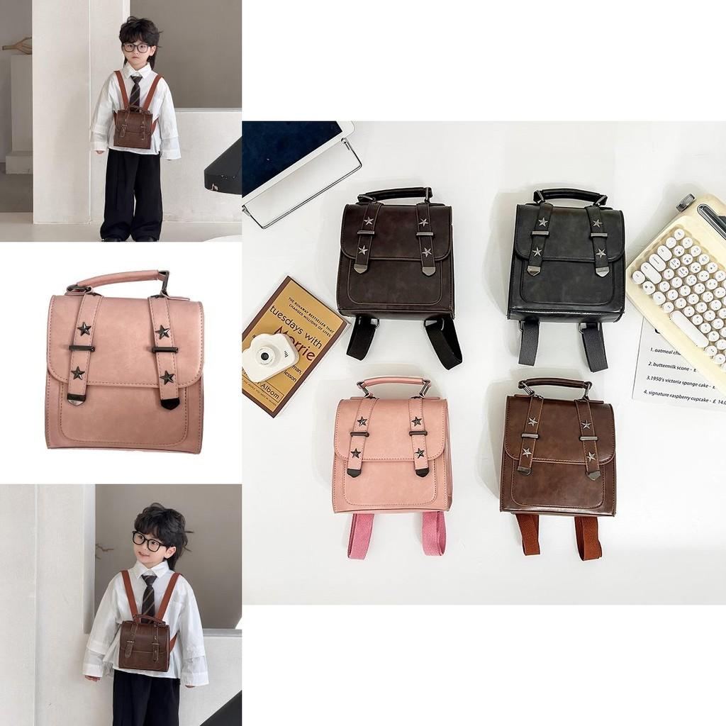 Vintage Style Unisex Kids Backpack Retro Design Breathable Pu Material Everyday Use