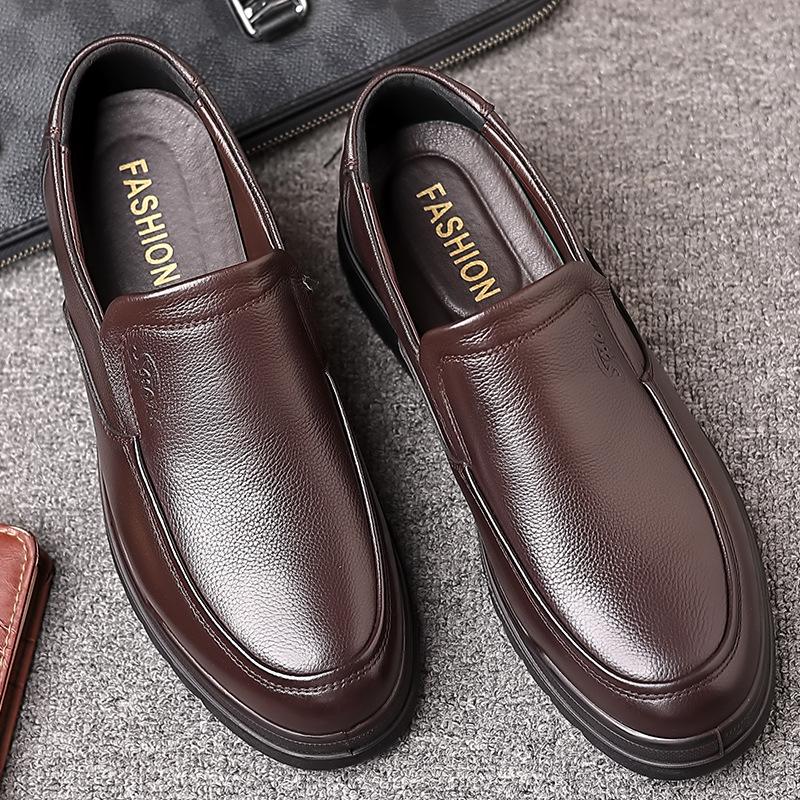 Fashion Men's Casual Business Shoes Genuine Leather Men Slip-on Loafers Mens Comfortable Driving Flats