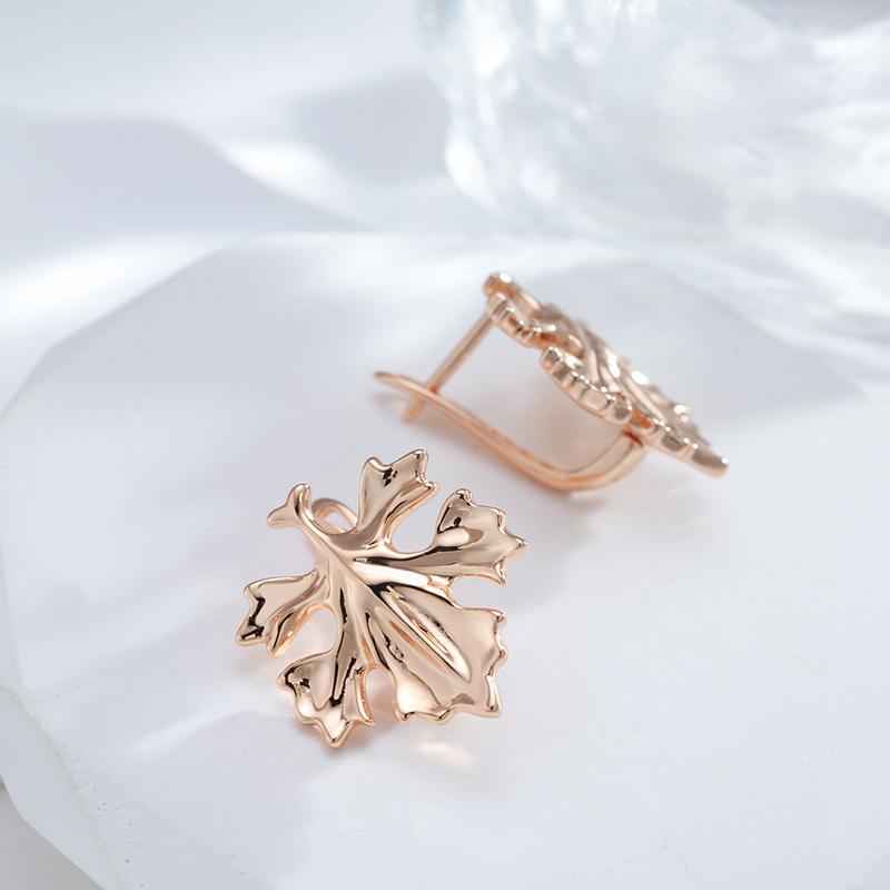 New Trend Women Leaf Drop Earrings Fashion  Rose Gold Color Creative Metal Jewelry Unique Romantic Wedding Earrings