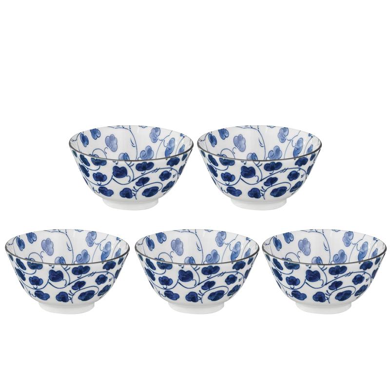 Mino Yaki Japanese Ceramic Rice Bowl Set 5 inches