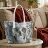 Gothic Skull Pattern Tote Bag Fashion Daily Carry Shoulder Bag Lightweight Casual Handbag