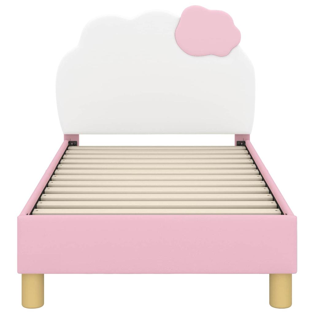 Kids Bed Frame with Headboard Pink 70 x 140 cm PU
