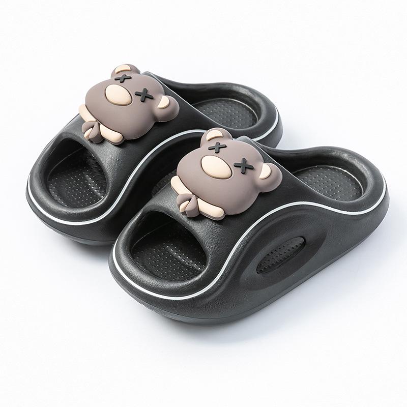 

Cute Little Bear Children EVA New style non-slip indoor soft-soled slippers for boys and girls in the bathroom 190MM Suitable for Foot L чорний