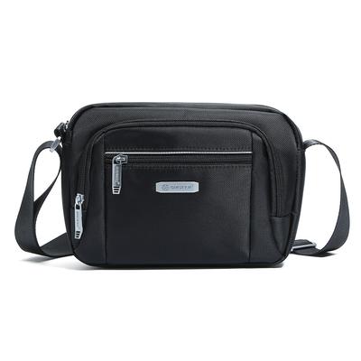 Men's Fashion Single Shoulder Bag Business Crossbody Bag Simple Youth Black Travel Bag Small One Shoulder Zipper Bag