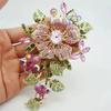Exquisite Full Zircon Big Flower Pin Brooch Luxury Crystal Flower Brooch Fashion Bridal Wedding Dress Pin Accessories