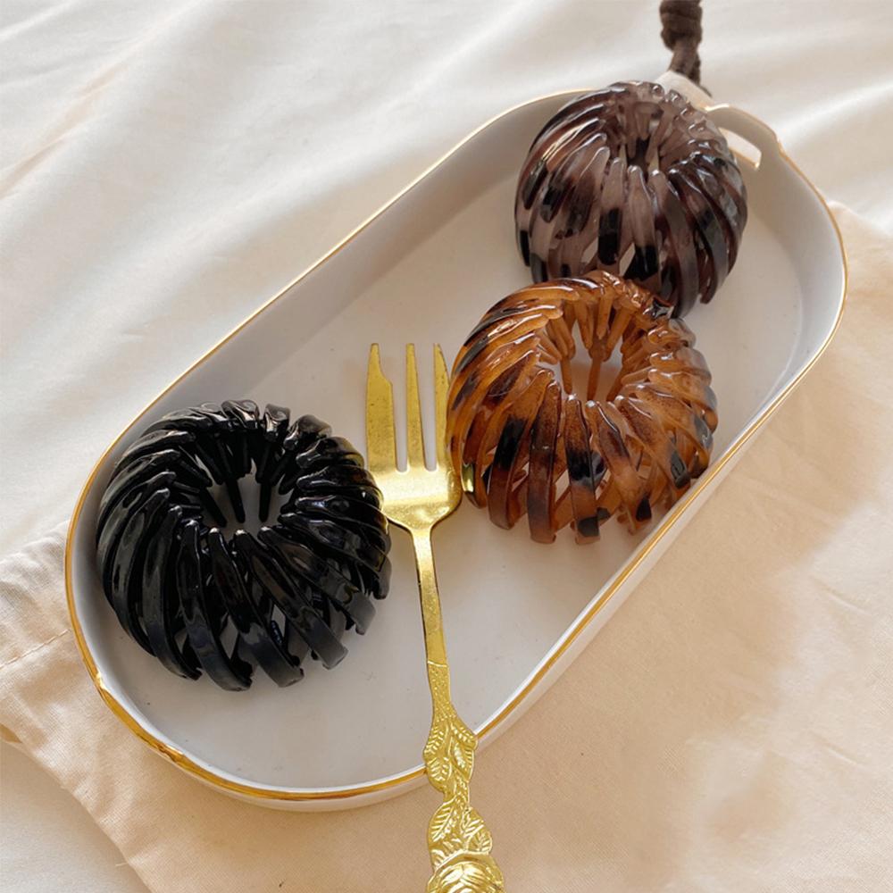 Simple Stretch Temperament Vintage Ponytail Buckle Hair Claw Hair Ring Bird's Nest Bun Maker
