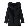 Women's Casual Warm Versatile Large Collar Solid Color Thickened Cotton Coat Jacket