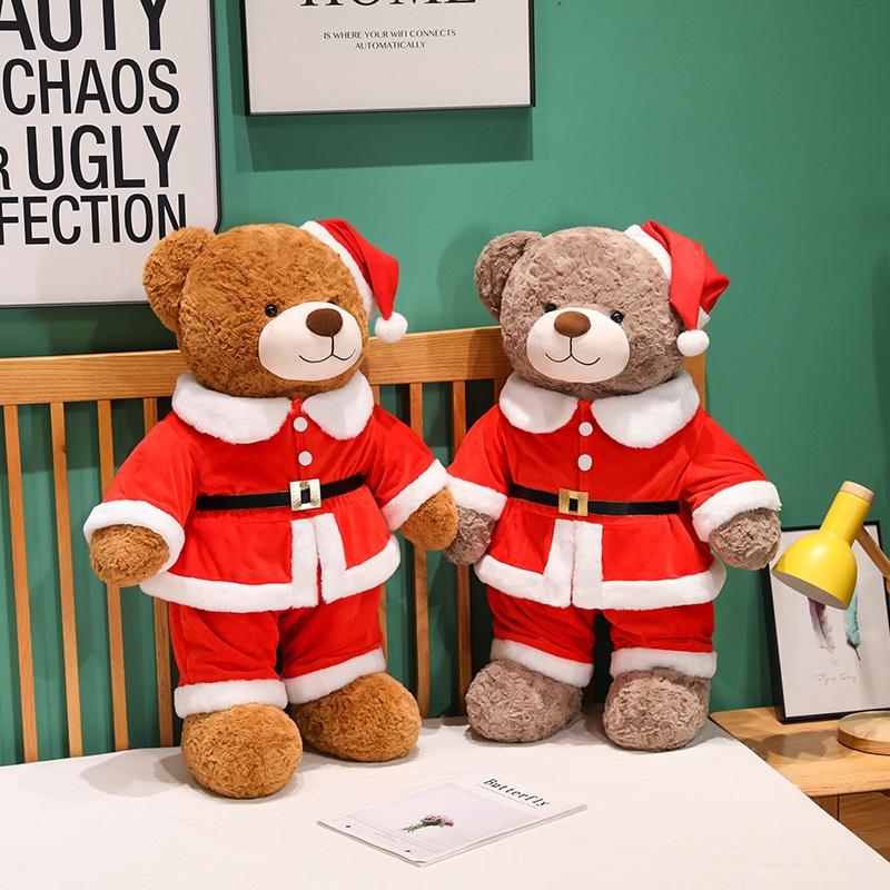 Cute Cartoon Christmas Bear Plush Doll for Children, Santa Claus, Dress Up, Animal Stuffed Toy, Home Decor Gift 48 Cm, 78cm