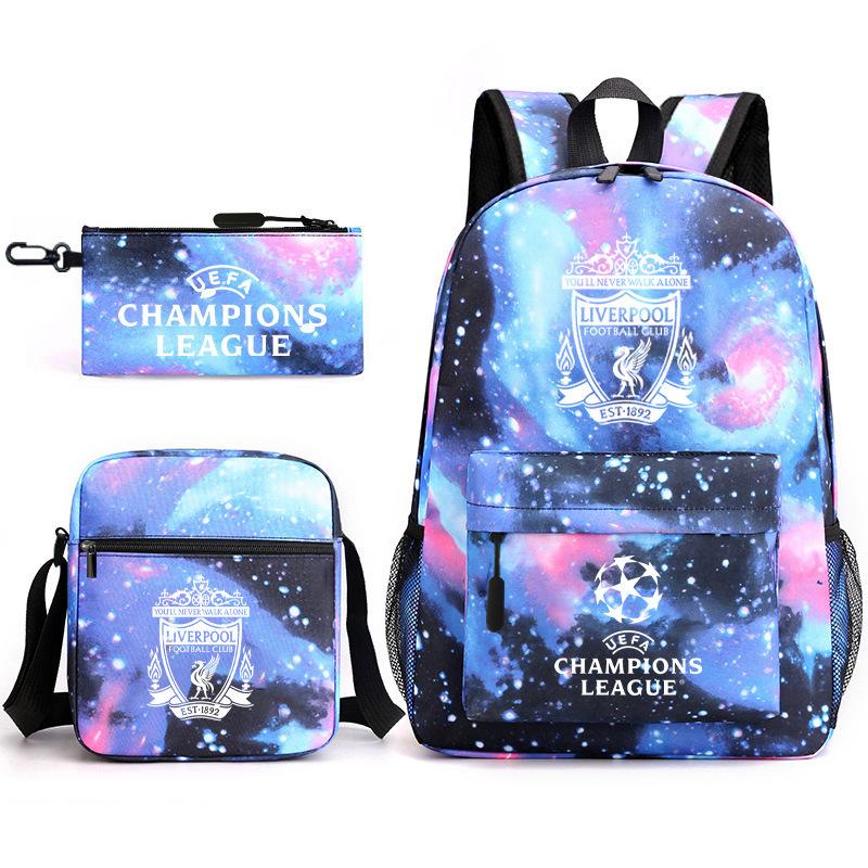 Zaino da Tifoso di Calcio per Bambini e Ragazzi Manchester United Semplice Casual Zaino Giornaliero Borsa a Spalla con Astuccio