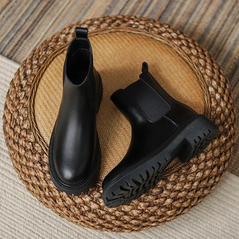 New Arrival 2025 Thick-Soled Chelsea Boots, Fashionable Boots for Women, Knee-High Boots for Ladies