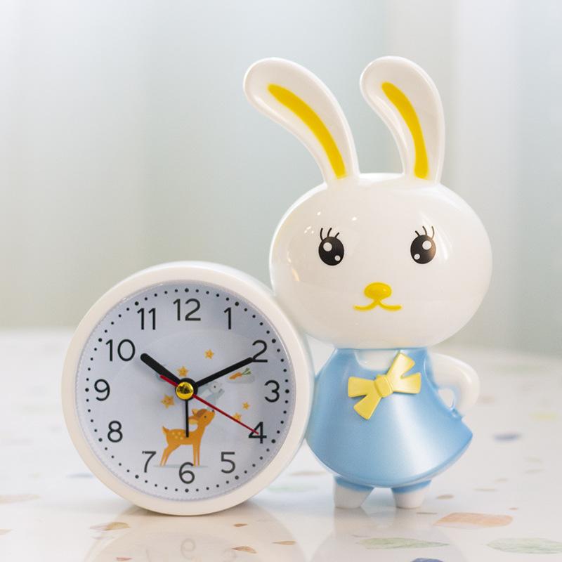 Colorful Long Eared Rabbit Children's Alarm Clock Cartoon Alarm Clock Creative Small Alarm Clock Student Small Alarm Clock Bedside Bedroom Clock