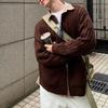 American Retro Solid Color Knitted Cardigan Autumn Winter Stylish Zipper Men's Clothing O-Neck Casual Loose Long Sleeve Sweaters
