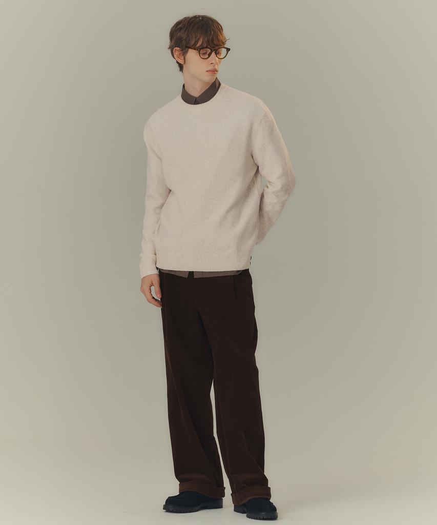 MINDBRIDGE Wide Single-Pleat Corduroy Elastic Pants - 2 Colors