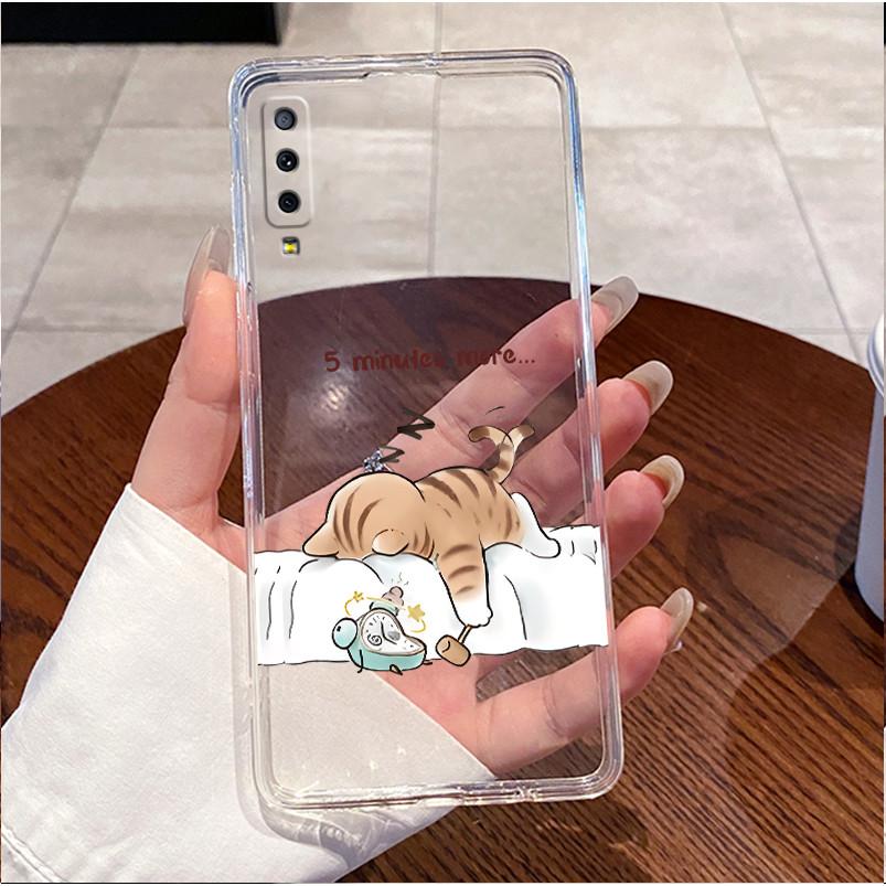 Case For Samsung A7 2018 Casing Samsung Galaxy A7 2018 Phone Case A750 A750F Lovely Rabbit Clear Soft Silicone Protective Cover