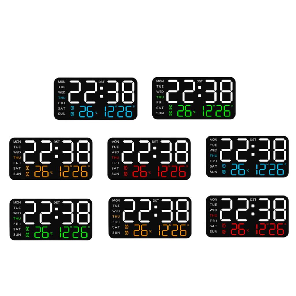 Digital Alarm Clock LED Alarm Clock 5 Adjustable Brightness Large Screen Display Portable Electric Clocks for Bedroom Adults