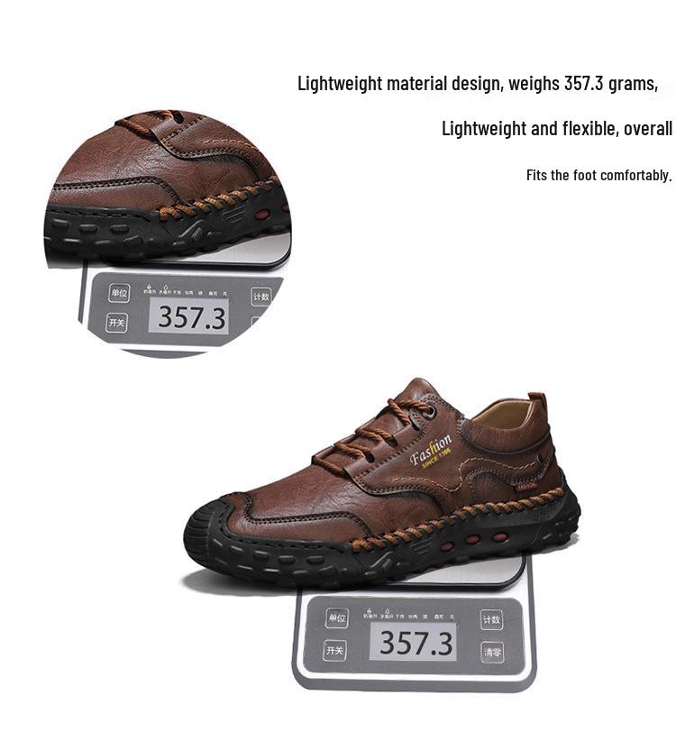 Men's Plus Size Ultra-fiber Casual Low-top Hand-stitched Shoes