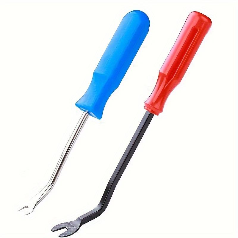 

Набор инструментов для удаления обивочных скоб, 2 шт., включая плоскогубцы для торцевой резки, скободер, рычаг для удаления обивочных гвоздей, инструмент для удаления ковров, инструмент для снятия крепежа для автомобиля