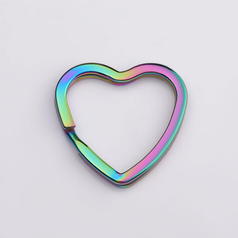 Stainless Steel Peach Heart Keychain Pendant for Couples