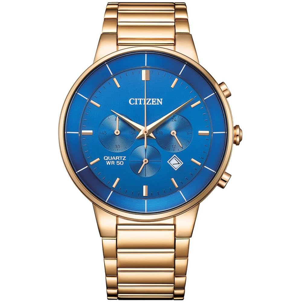Citizen Chronograph Quartz Men s Watch AN8223-54L Blue Rose Gold Stainless Steel