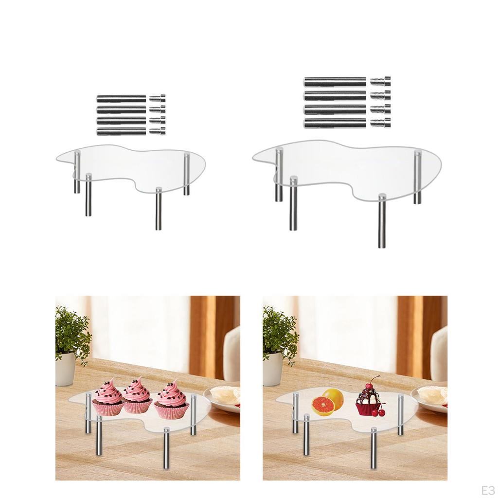 Acrylic Display Riser Jewelry Shelf Cake Rack Space Saving Holder Modern