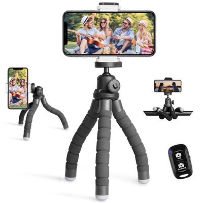 Support de smartphone UBeesize avec trépied pour appareil photo sans fil pour iPhone et plus encore. Trépied, Télécommande, Portable, Flexible, Compact, et Android, GoPro,