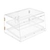 Bakery Display Case, 2-Tier Commercial Countertop Pastry Display Case, Clear Acrylic Bread Box for Kitchen, Party Cake Cabinet with Magnetic Rear Door