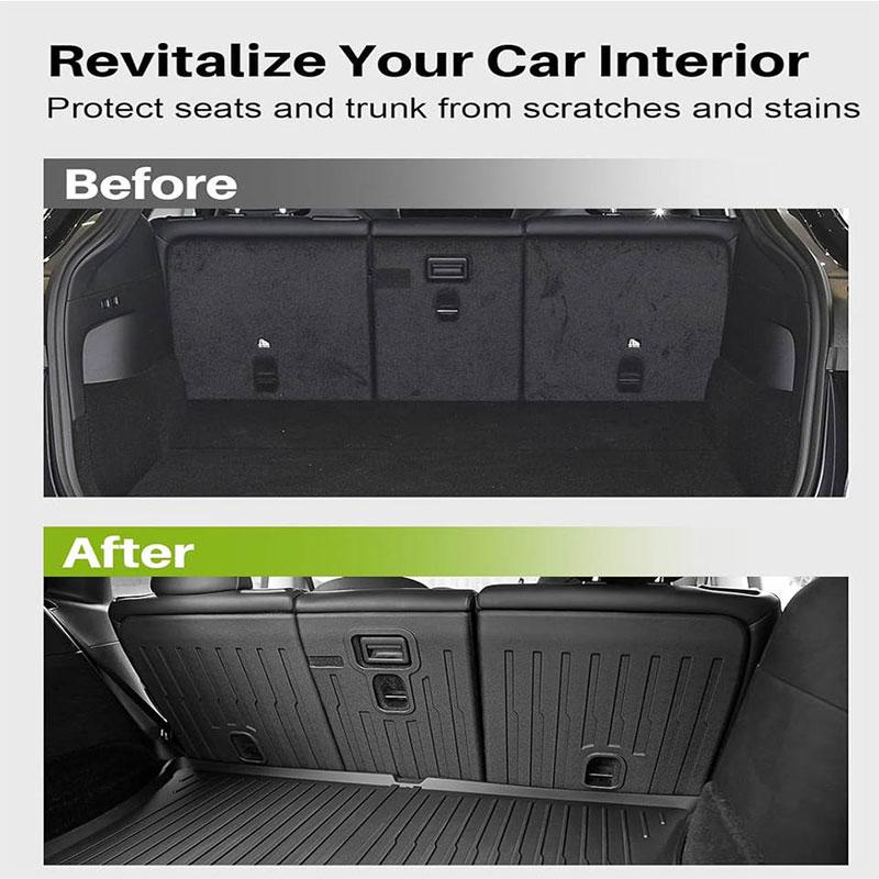 For Tesla Model Y Juniper 2025 Front Rear Trunk Mat TPE All-weather Seat Backrest Anti-Kick Mat Trunk Cargo Liner Protective Pad