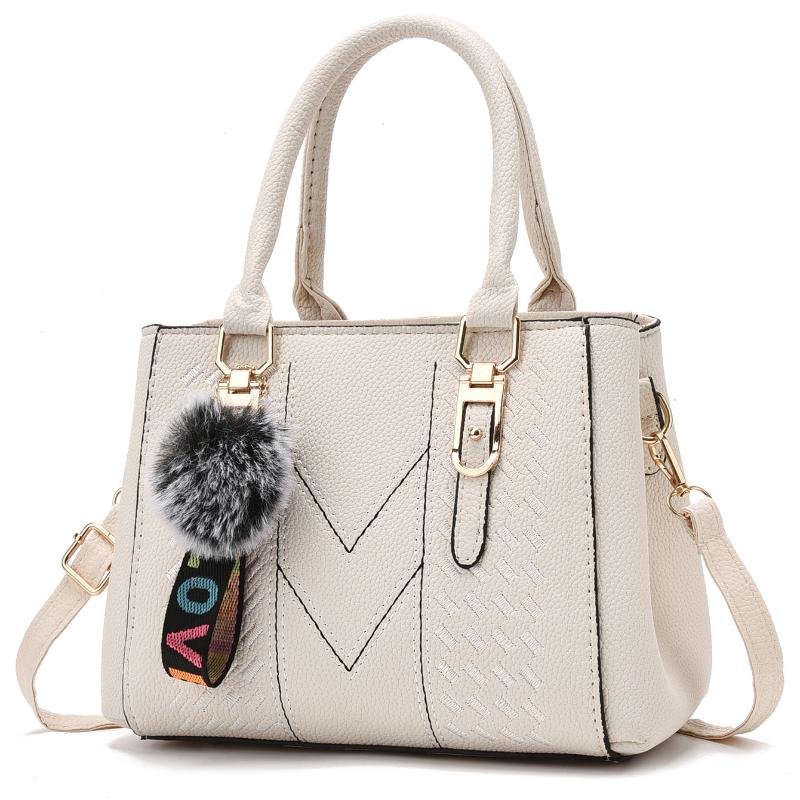 8 Colors Portable Women's Bag Fashion Embroidered Thread Large-capacity Women's Bag Shoulder Bag Hair Ball Pendant Portable Small Bag