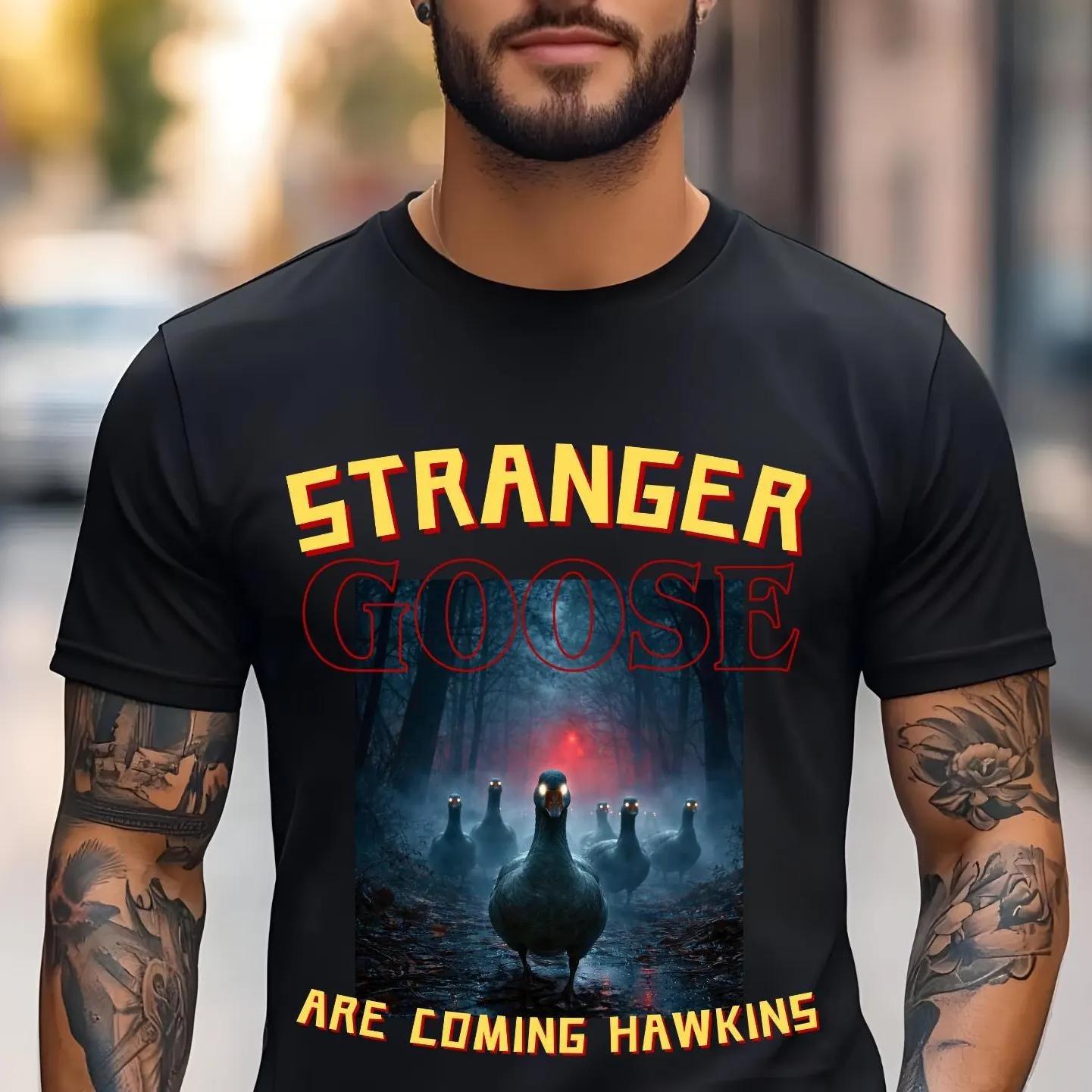

2026 Mens Weird Goose Tshirt Funny Scary and Wacky Tshirt Comfortable Colorful and Cotton Fabric Tshirt S