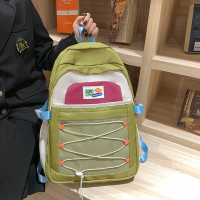 Canvas Backpack Female College Student Schoolbag Simple Harajuku High School Student Junior High School Student Large Capacity Travel Backpack