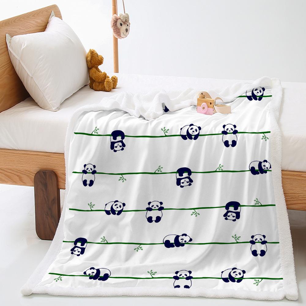 Blanket Thickened Winter Lamb Fleece Crystal Fleece National Treasure Panda Blanket Blanket Can Be Customized