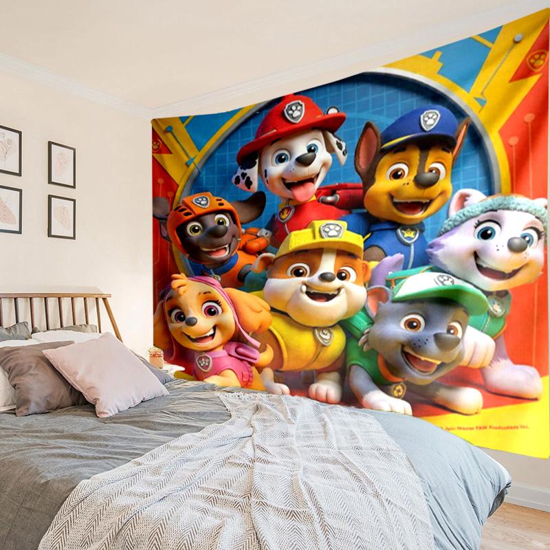 Dog Paw Heroes Tapestry, Unique Design Tapestry, Wall Decor for Bedroom,Livingroom, Playroom,Heartwarming Fan Holiday Gifts