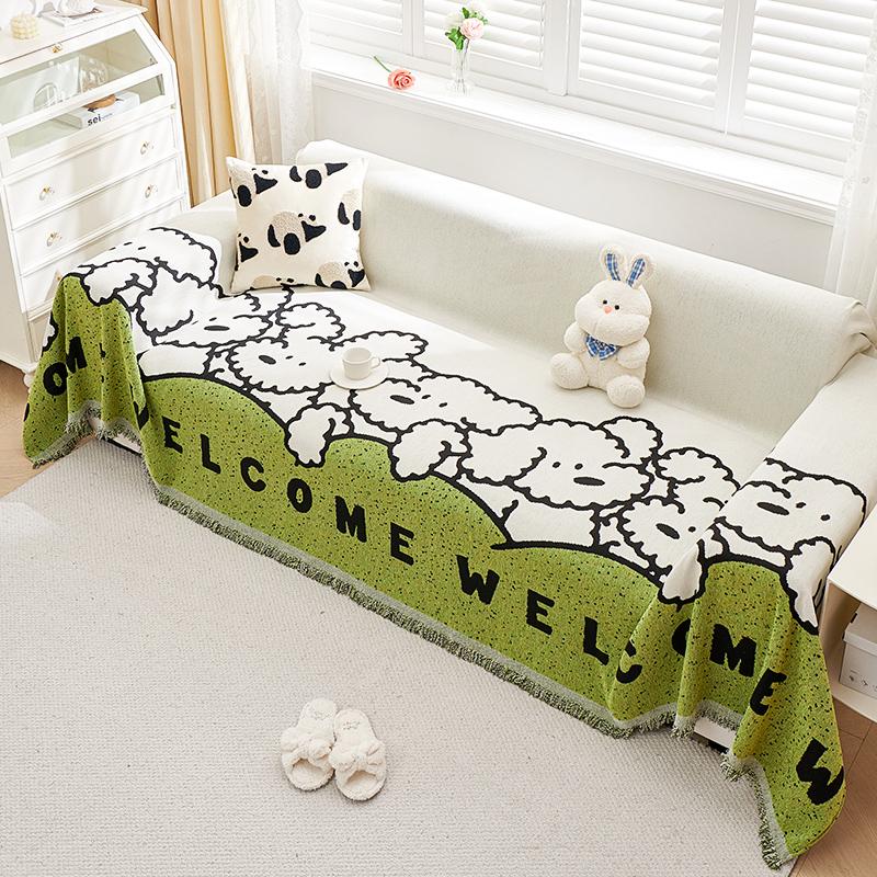 1pc Sofa Cover, Universal Sofa Slipcover For All Seasons, Non-slip Sofa Cover Blanket, Sofa Cushion Protective Cover, Suitable F