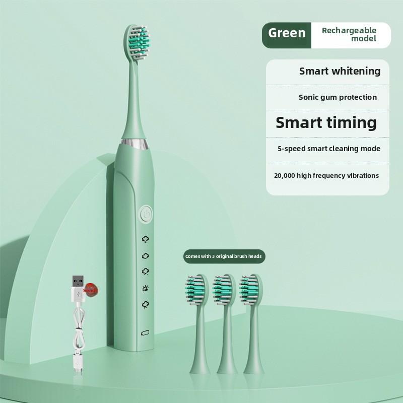 Sonic Household Electric Toothbrush Household Vibration Waterproof Electric Toothbrush Rechargeable Toothbrush Head