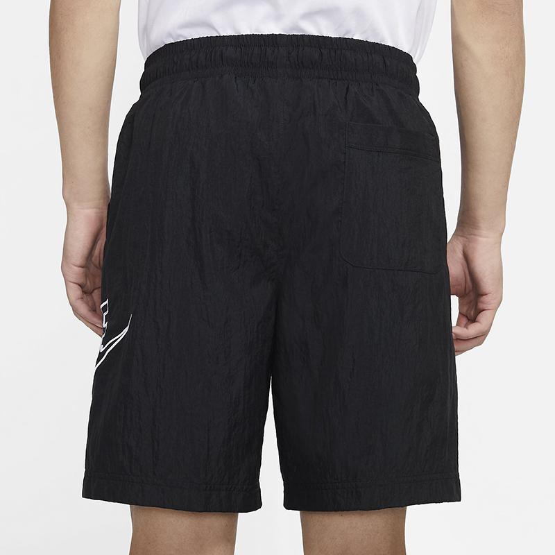 Nike Logo Embroidered Drawstring Mid-Waist Letter Print Sports Shorts Men Bottoms Black DB3811-010