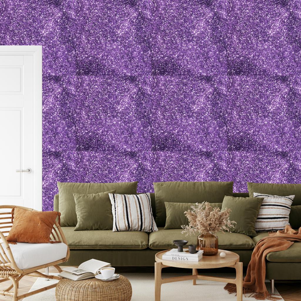 Violet and indigo glitter wallpaper for living room and bedroom 50x1000