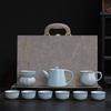 Ceramic Kung Fu tea set Household Ge kiln open teapot teacup high-end gift box business gift