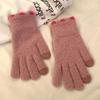Warm Gloves Women's Candy-colored Small Jelly Beans, Coral Fleece Knitted Cute Wool, Cold-proof and Thickened, Available In Autumn and Winter