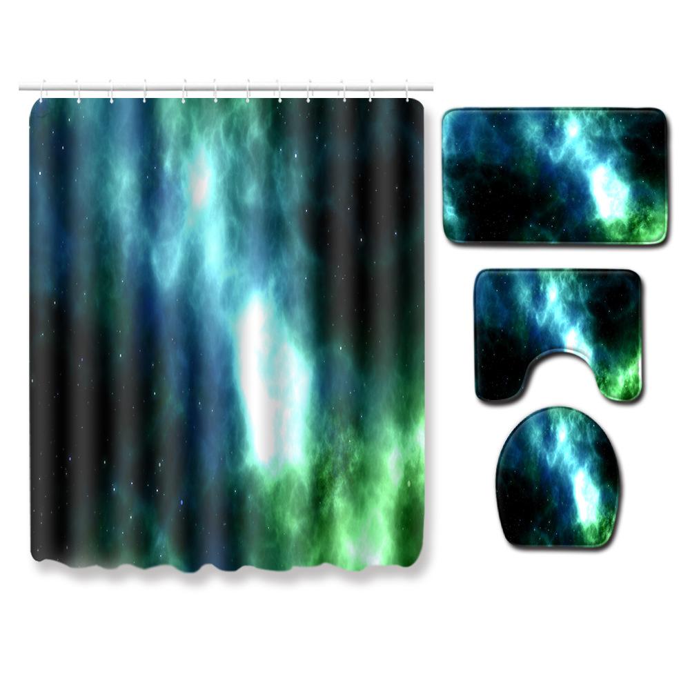 Creative Bathroom Non-Slip Floor Mat, Shower Curtain Combination Carpet, European And American Style Explosion Woman