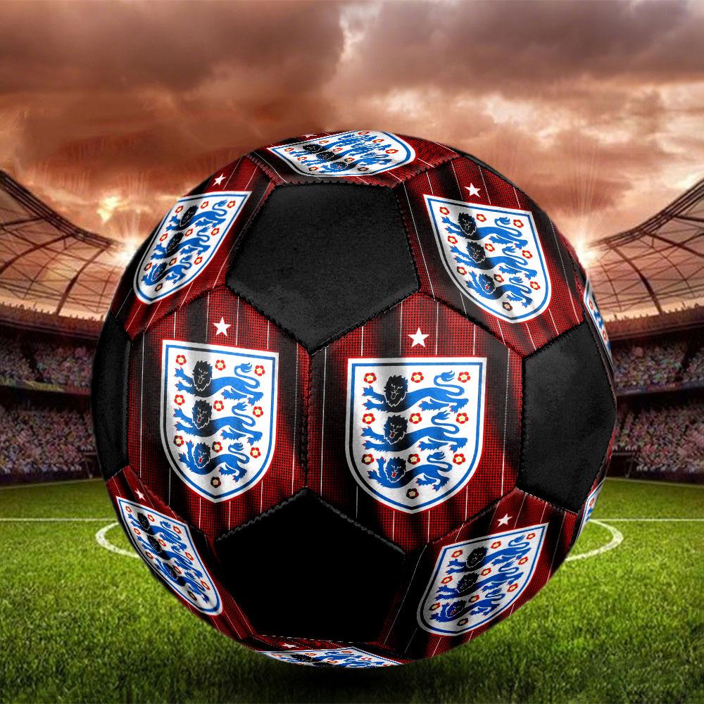 England Nationalmannschaft Fußballlogo Größe 5 Fußball, Maschinengenähtes PVC, Langlebig & Hoher Rückprall, für Alle Altersgruppen geeignet, Fanartikel, Spiele & Außenbereich.