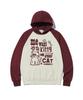 Want Kitty Print Raglan Color Block Hoodie [3 Colors]